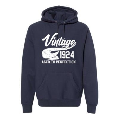 Sporty Vintage 1924 Aged To Perfection 100th Birthday Premium Hoodie