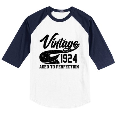 Sporty Vintage 1924 Aged To Perfection 100th Birthday Baseball Sleeve Shirt