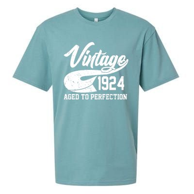 Sporty Vintage 1924 Aged To Perfection 100th Birthday Sueded Cloud Jersey T-Shirt