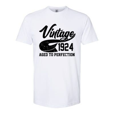 Sporty Vintage 1924 Aged To Perfection 100th Birthday Softstyle® CVC T-Shirt