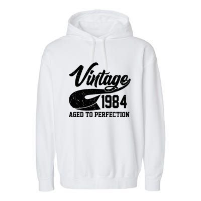 Sporty Vintage 1984 Aged To Perfection 40th Birthday Garment-Dyed Fleece Hoodie