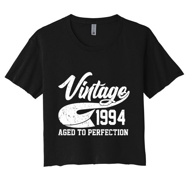 Sporty Vintage 1994 Aged To Perfection 30th Birthday Crop Top