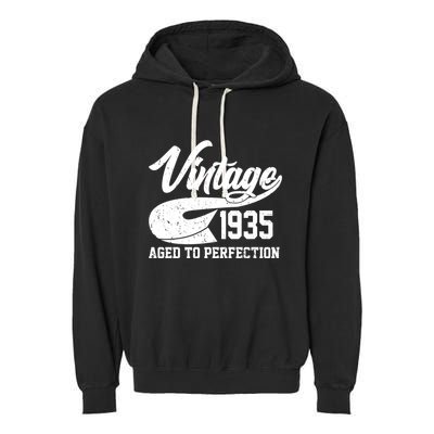 Sporty Vintage 1935 Aged To Perfection 90th Birthday Garment-Dyed Fleece Hoodie