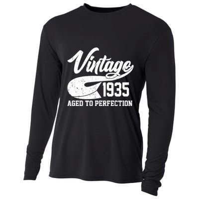 Sporty Vintage 1935 Aged To Perfection 90th Birthday Cooling Performance Long Sleeve Crew