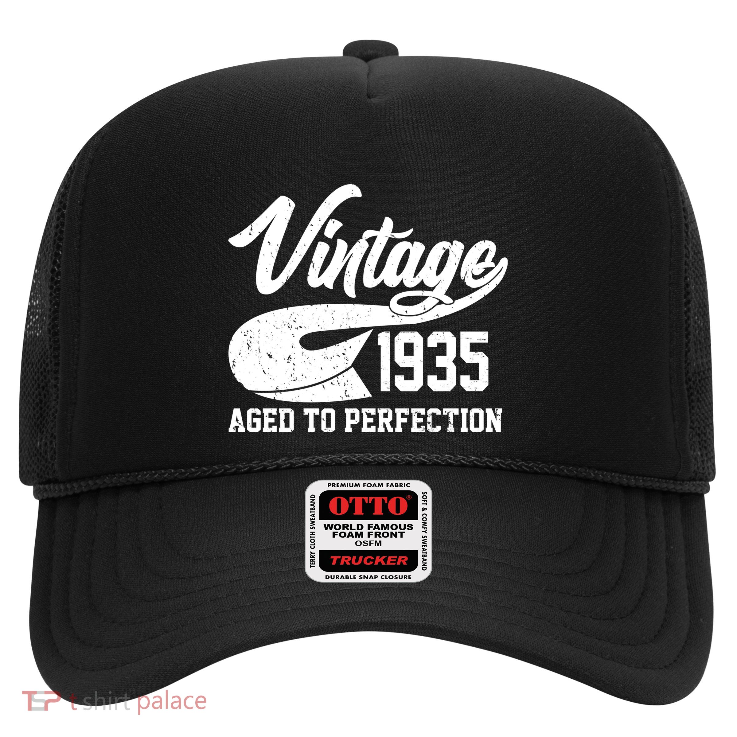 Sporty Vintage 1935 Aged To Perfection 90th Birthday Trucker Hat