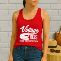 Sporty Vintage 1935 Aged To Perfection 90th Birthday Womens Tank Top