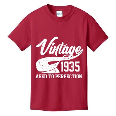 Sporty Vintage 1935 Aged To Perfection 90th Birthday Kids T-Shirt