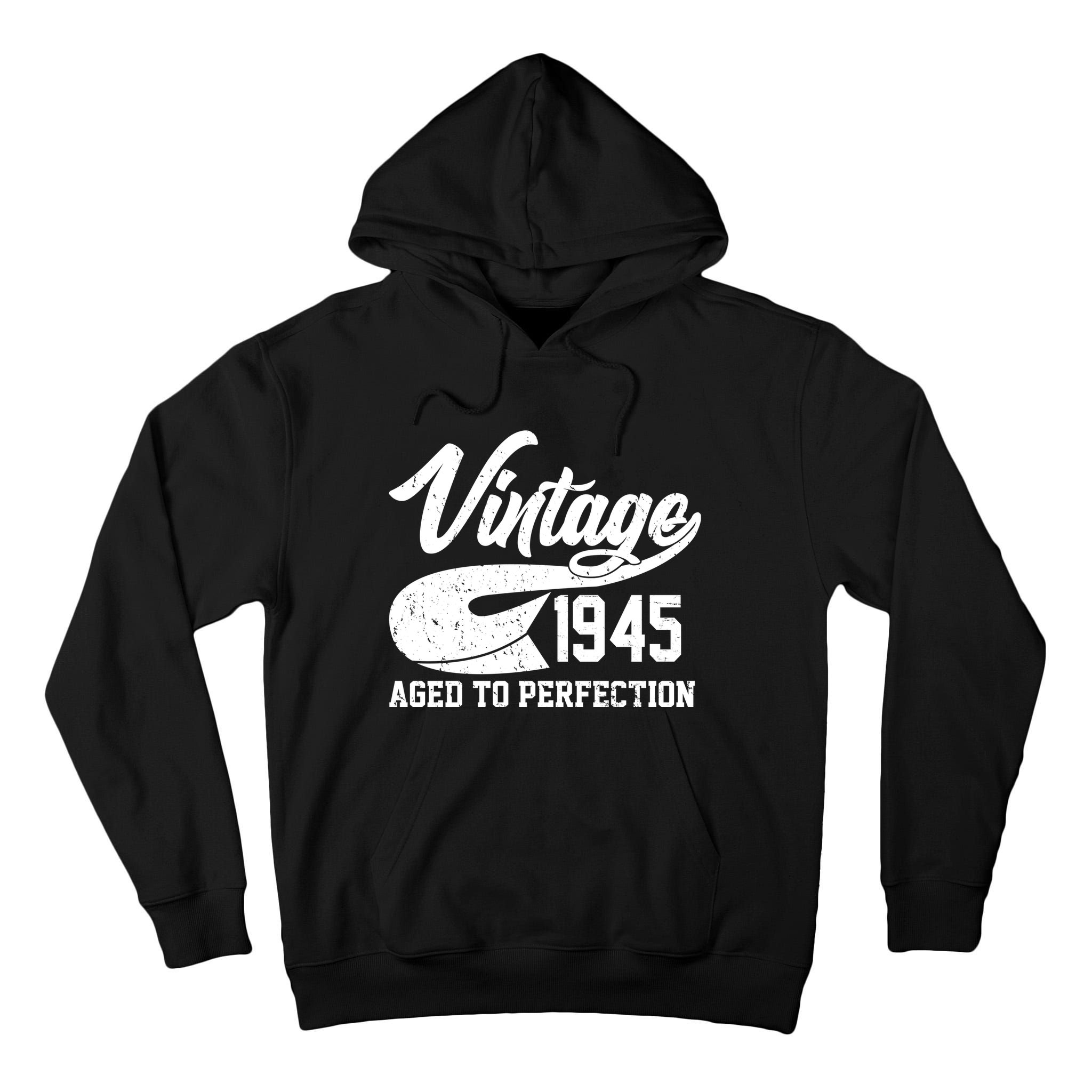 Sporty Vintage 1945 Aged To Perfection 80th Birthday Tall Hoodie