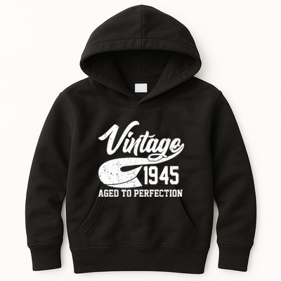 Sporty Vintage 1945 Aged To Perfection 80th Birthday Kids Hoodie