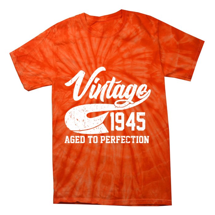 Sporty Vintage 1945 Aged To Perfection 80th Birthday Tie-Dye T-Shirt