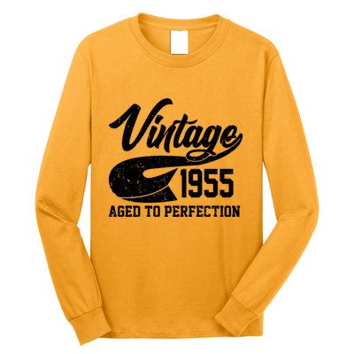 Sporty Vintage 1955 Aged To Perfection 70th Birthday Long Sleeve Shirt