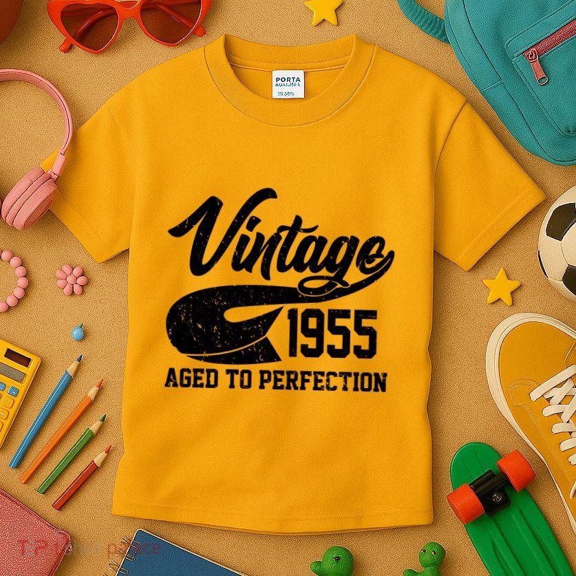 Sporty Vintage 1955 Aged To Perfection 70th Birthday Kids T-Shirt