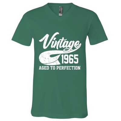Sporty Vintage 1965 Aged To Perfection 60th Birthday V-Neck T-Shirt