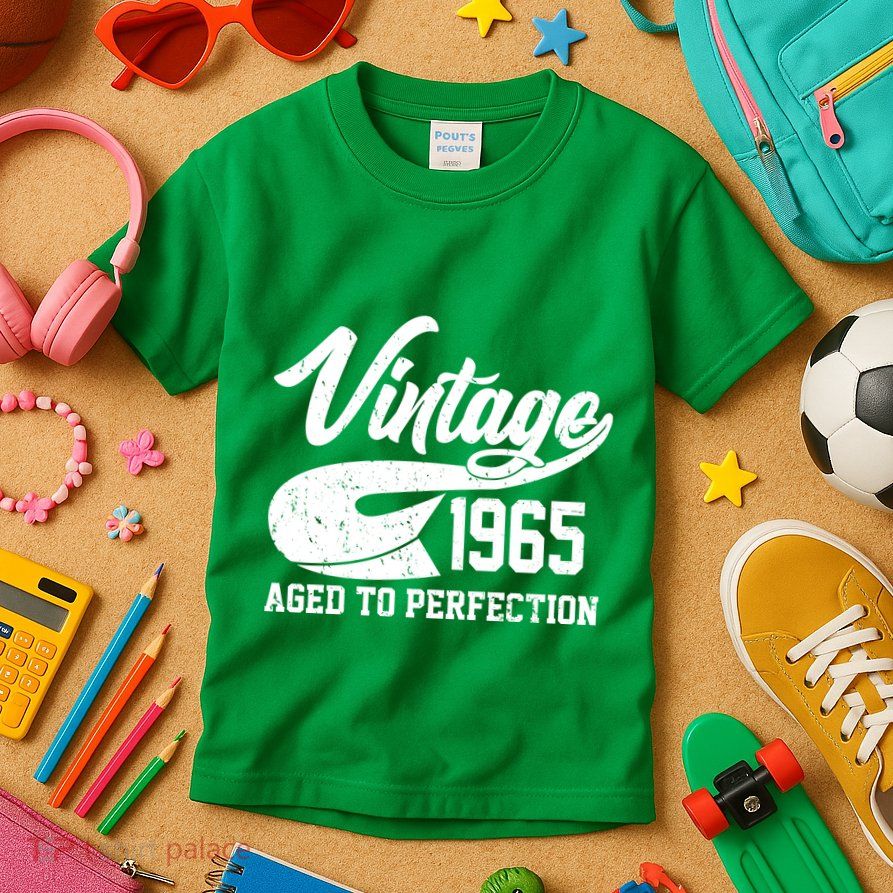 Sporty Vintage 1965 Aged To Perfection 60th Birthday Kids T-Shirt