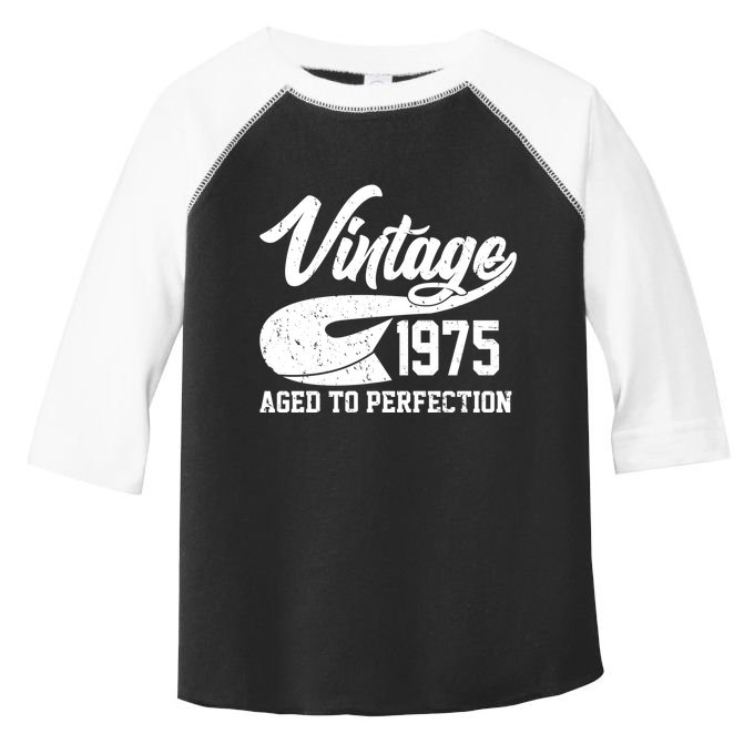 Sporty Vintage 1975 Aged To Perfection 50th Birthday Toddler Fine Jersey T-Shirt