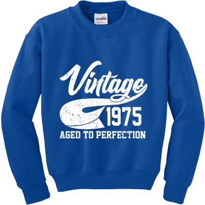 Sporty Vintage 1975 Aged To Perfection 50th Birthday Kids Sweatshirt