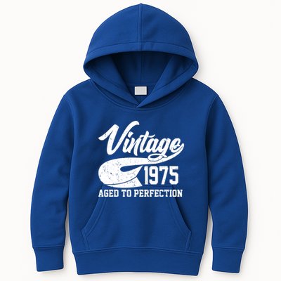 Sporty Vintage 1975 Aged To Perfection 50th Birthday Kids Hoodie