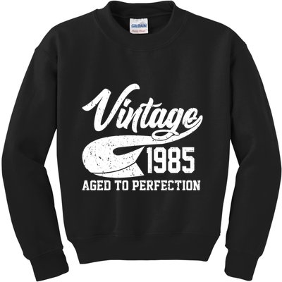 Sporty Vintage 1985 Aged To Perfection 40th Birthday Kids Sweatshirt