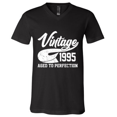 Sporty Vintage 1995 Aged To Perfection 30th Birthday V-Neck T-Shirt