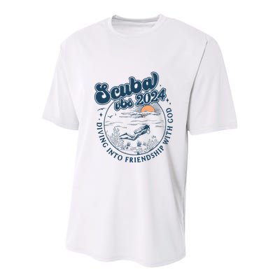 Scuba Vbs 2024 Diving Into Friendship With God Underwater Youth Performance Sprint T-Shirt