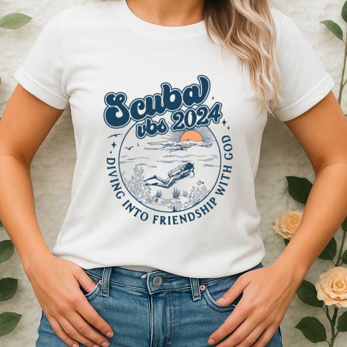 Scuba Vbs 2024 Diving Into Friendship With God Underwater Womens T-Shirt