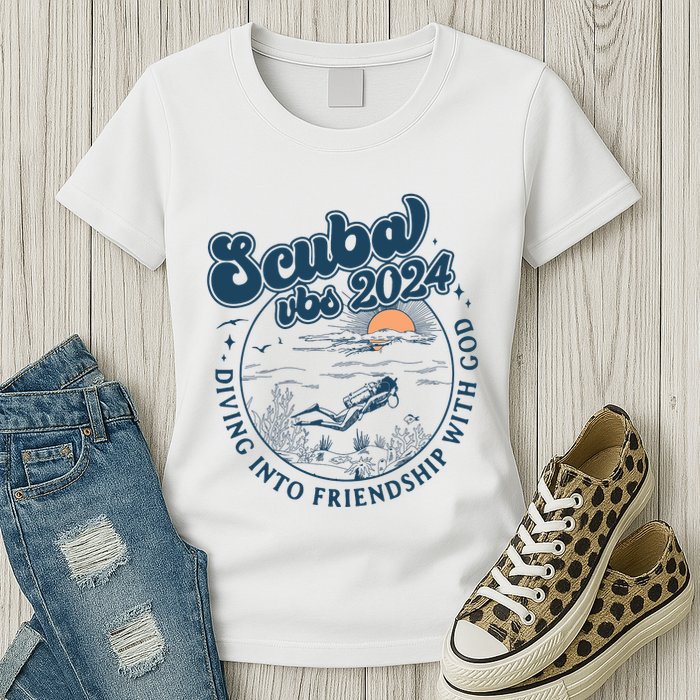 Scuba Vbs 2024 Diving Into Friendship With God Underwater Womens T-Shirt