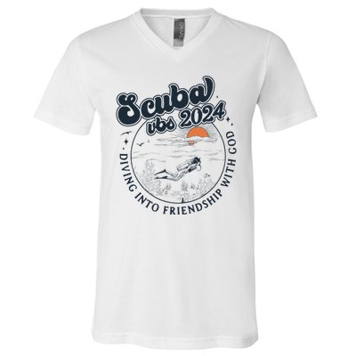 Scuba Vbs 2024 Diving Into Friendship V-Neck T-Shirt