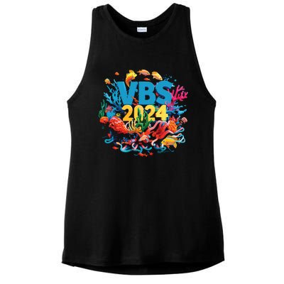 Scuba Vbs 2024 Vacation Bible School Diving Into Friendship Ladies PosiCharge Tri-Blend Wicking Tank