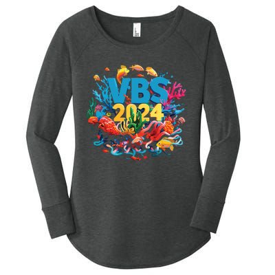 Scuba Vbs 2024 Vacation Bible School Diving Into Friendship Women's Perfect Tri Tunic Long Sleeve Shirt