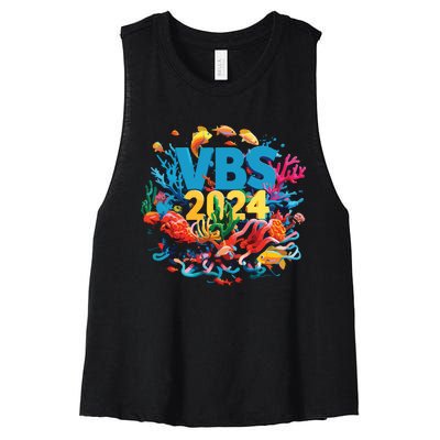 Scuba Vbs 2024 Vacation Bible School Diving Into Friendship Women's Racerback Cropped Tank