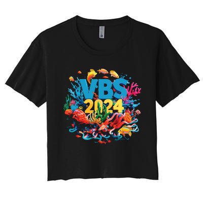 Scuba Vbs 2024 Vacation Bible School Diving Into Friendship Women's Crop Top Tee