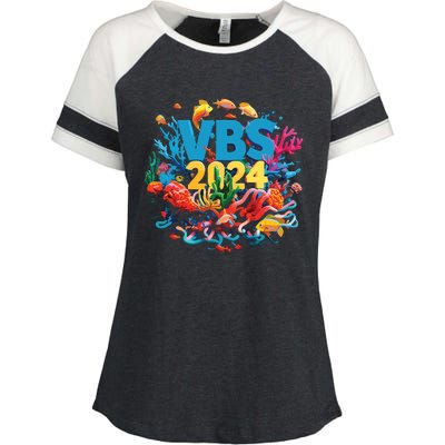 Scuba Vbs 2024 Vacation Bible School Diving Into Friendship Enza Ladies Jersey Colorblock Tee