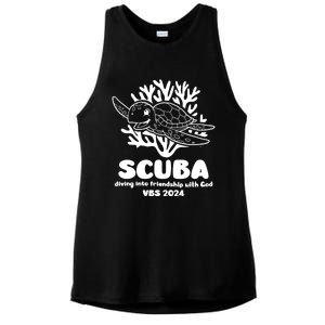 Scuba Vbs 2024 Diving Into Friendship With God Christian Gift Ladies PosiCharge Tri-Blend Wicking Tank