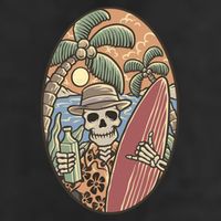 Skeleton Vacation 7 Panel Mesh Trucker Snapback Hat