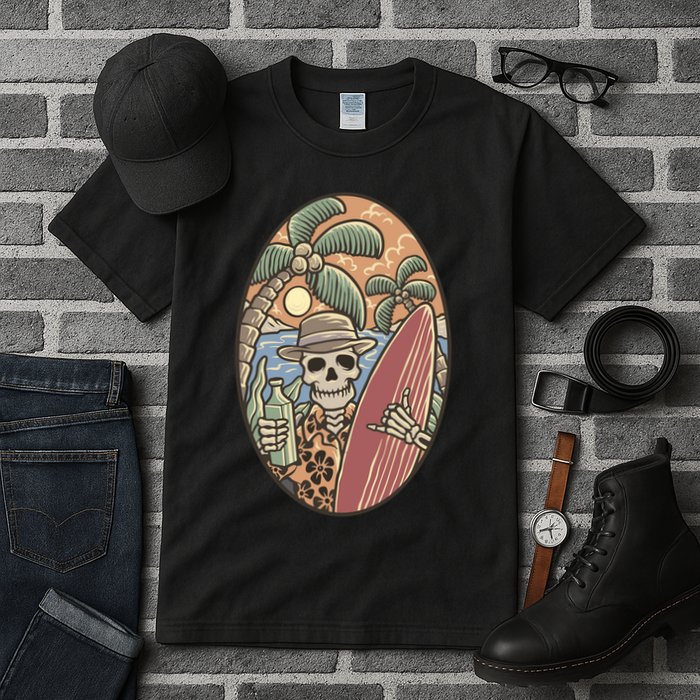 Skeleton Vacation Tall T-Shirt