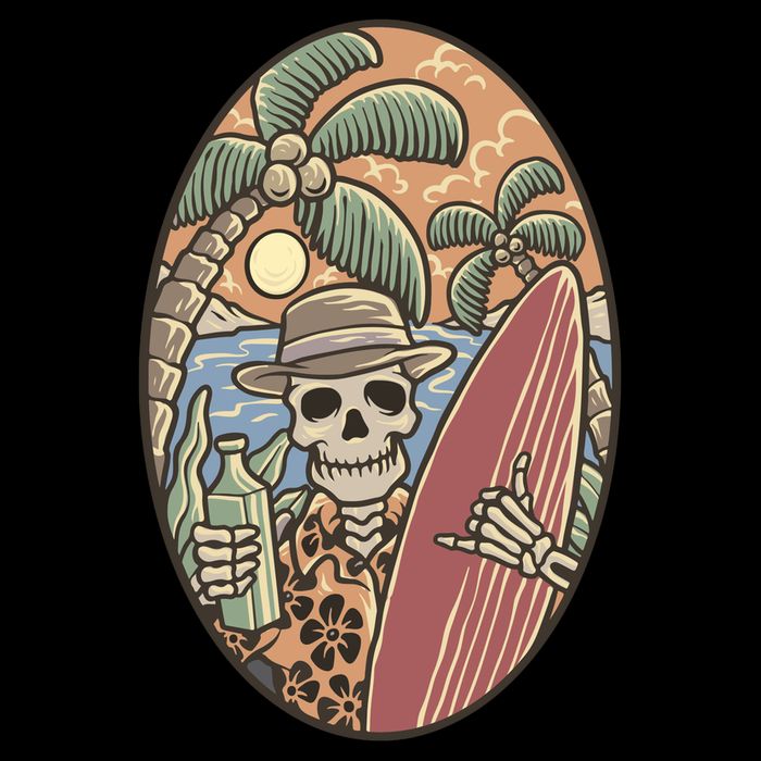 Skeleton Vacation Tall T-Shirt