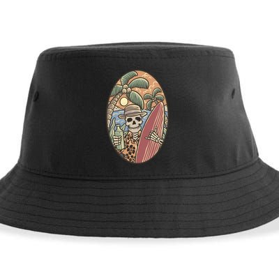 Skeleton Vacation Sustainable Bucket Hat