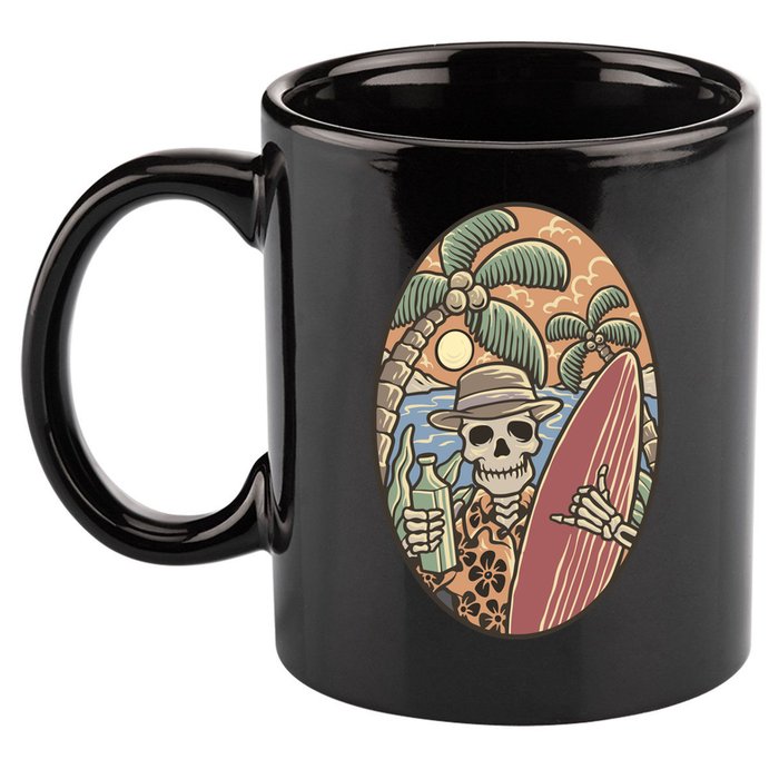 Skeleton Vacation 11oz C Handle Ceramic Mug