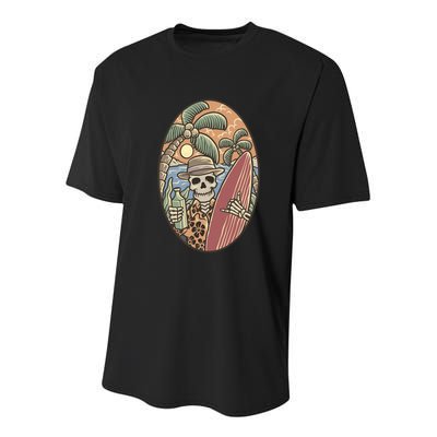 Skeleton Vacation Youth Performance Sprint T-Shirt