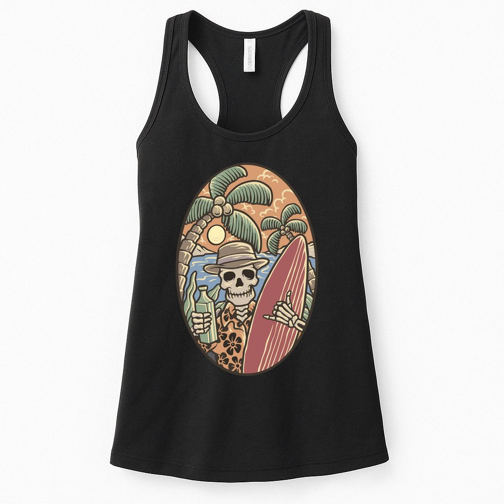 Skeleton Vacation Womens Tank Top