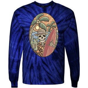 Skeleton Vacation Tie-Dye Long Sleeve Shirt