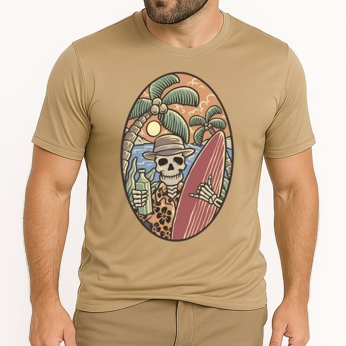 Skeleton Vacation Cooling Performance Crew T-Shirt