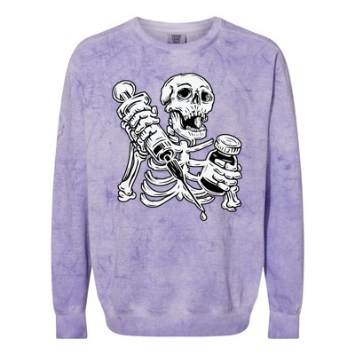 Skeleton Vaccine Colorblast Crewneck Sweatshirt