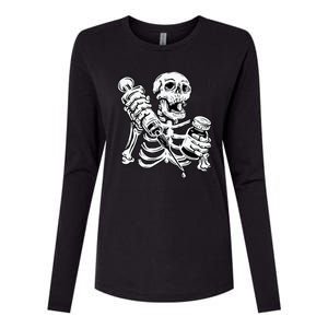 Skeleton Vaccine Womens Cotton Relaxed Long Sleeve T-Shirt