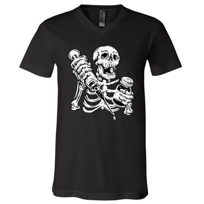 Skeleton Vaccine V-Neck T-Shirt