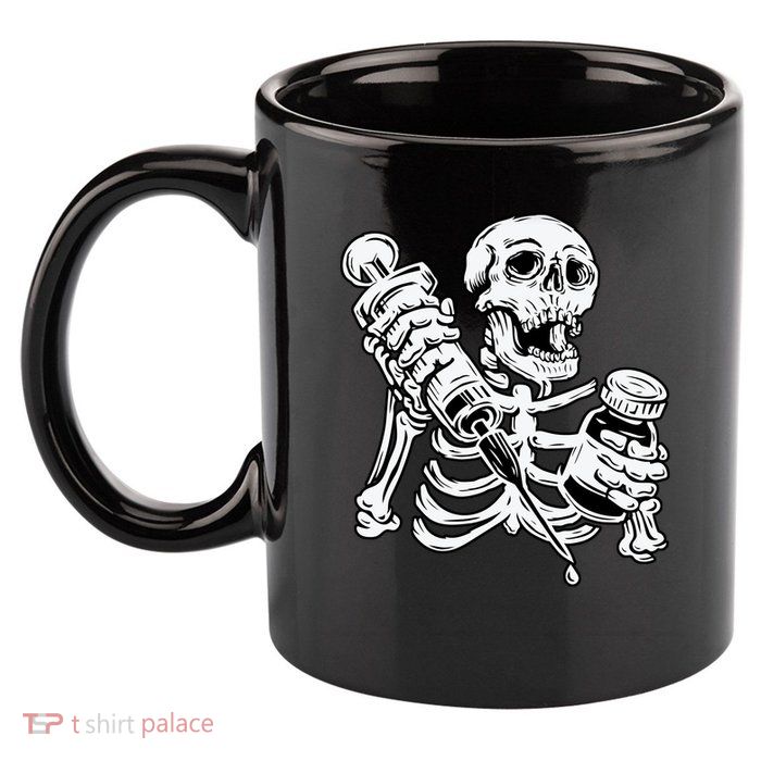 Skeleton Vaccine 11oz C Handle Ceramic Mug