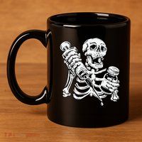 Skeleton Vaccine 11oz C Handle Ceramic Mug