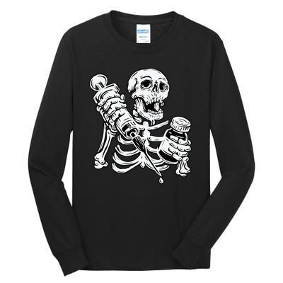 Skeleton Vaccine Tall Long Sleeve T-Shirt