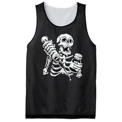 Skeleton Vaccine Mesh Reversible Basketball Jersey Tank