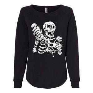 Skeleton Vaccine Womens California Wash Sweatshirt